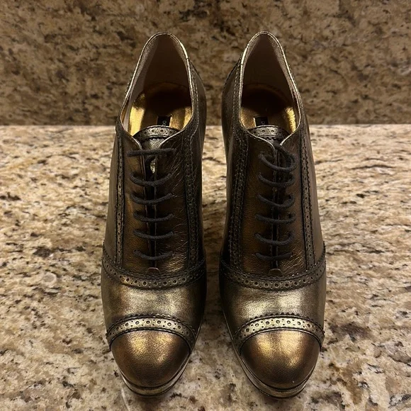 Dolce & Gabbana | Shoes | Dolce Gabanna Harlequin Lace Up Gold Pumps Size  38 | Poshmark